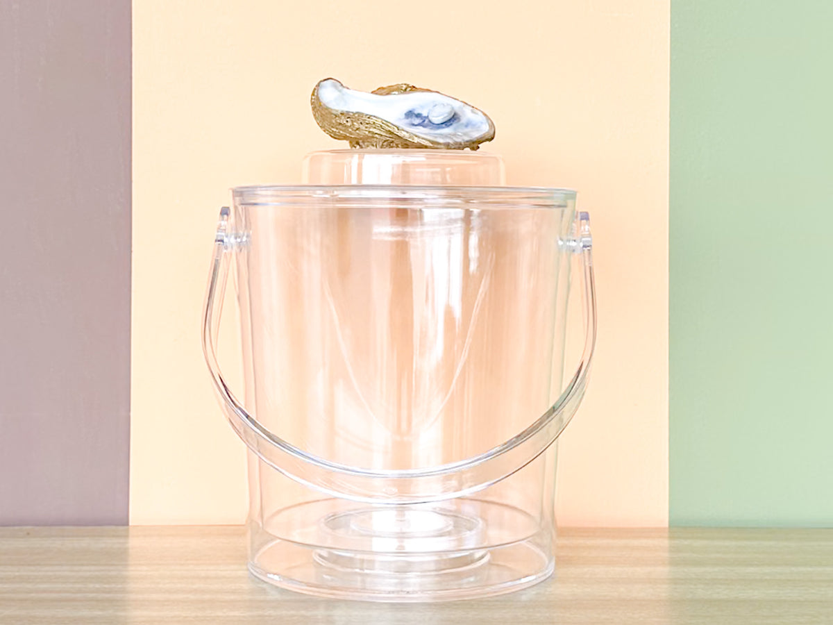 Oyster Shell Lucite Ice Bucket