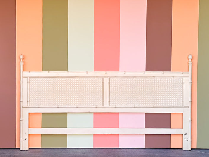 Faux Bamboo and Cane King Headboard