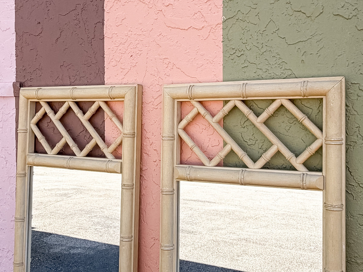 Pair of Faux Bamboo Chippendale Mirrors