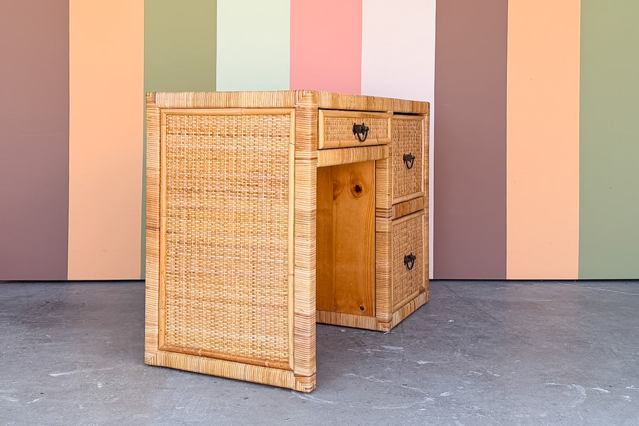 Island Style Rattan Wrapped Desk