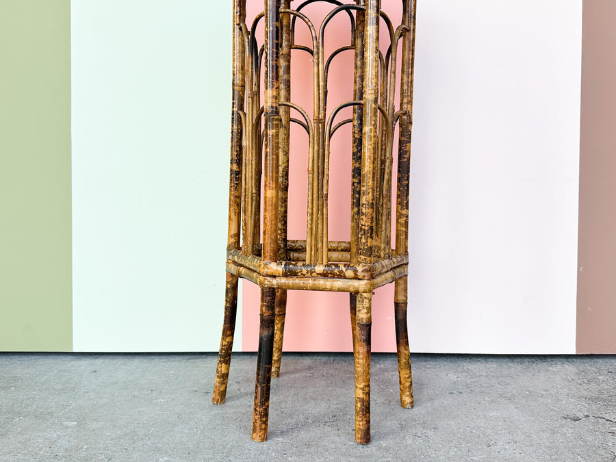 Tortoiseshell Rattan Plant Stand