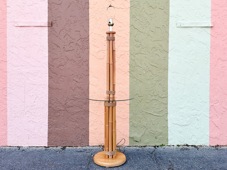 Old Florida Rattan Table Lamp