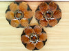 Set of Six French Burnt Sienna Oyster Plates