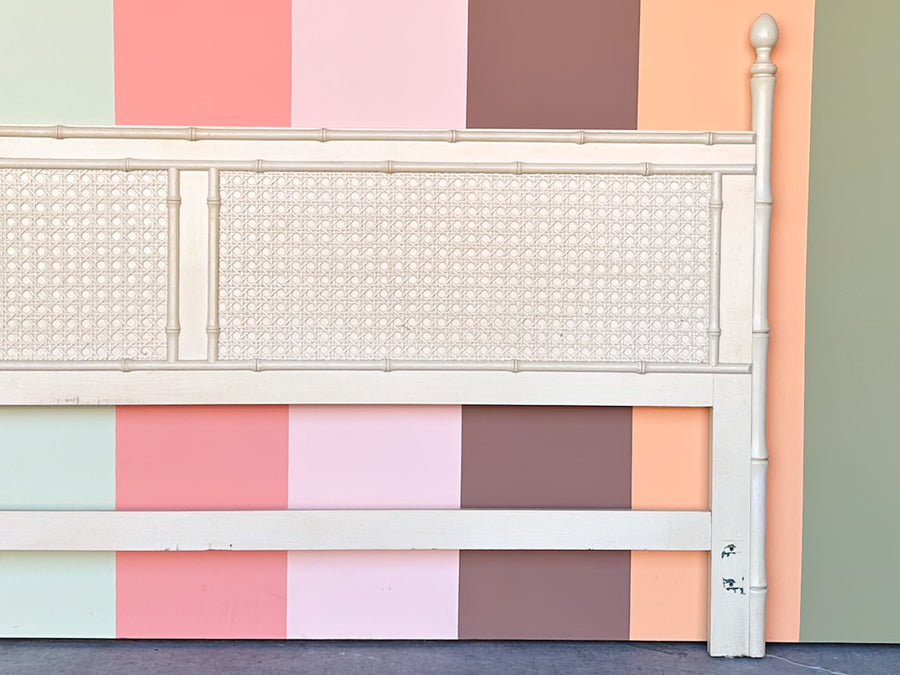 Faux Bamboo and Cane King Headboard