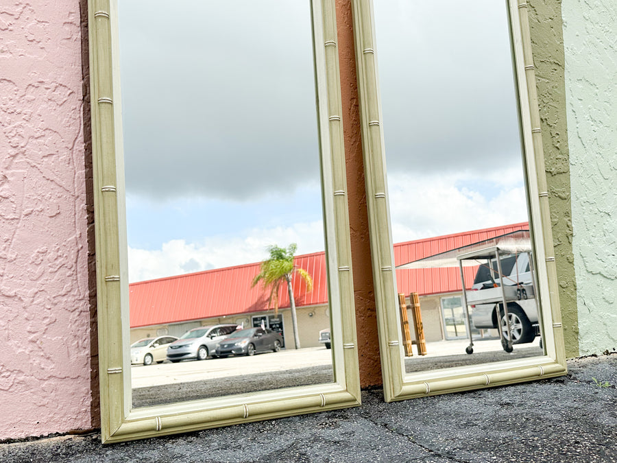 Pair of Henry Link Faux Bamboo Mirrors
