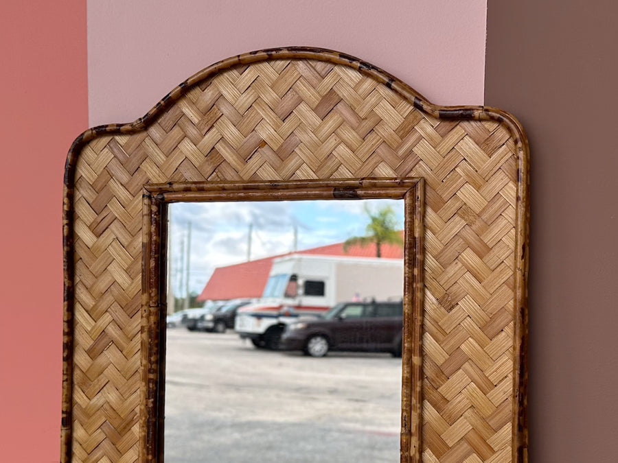 Petite Island Style Woven Mirror