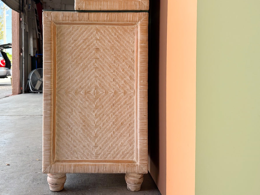 Coastal Rattan Wrapped Hutch