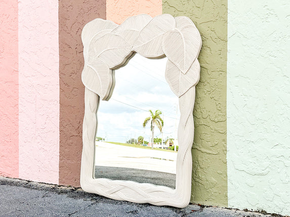 Coastal Chic Pencil Reed Palm Frond Mirror