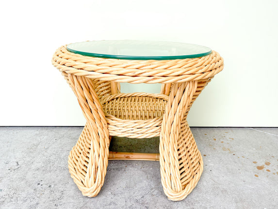 Wicker Chic End Table