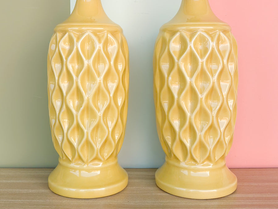 Pair of Happy Yellow MCM Lamps