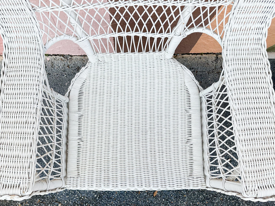 Pair of Braided Wicker Chic Lounge Chairs