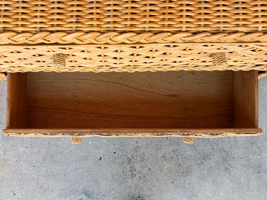 Braided Rattan Wrapped Chest