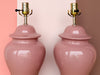 Pair of Pretty Pink Ginger Jar Lamps