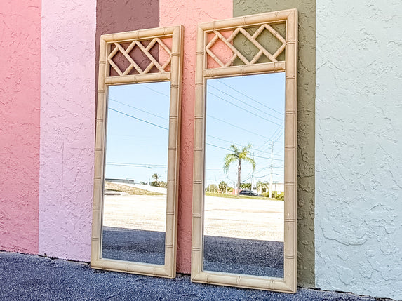 Pair of Faux Bamboo Chippendale Mirrors