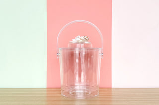 Clam Shell and Coral Lucite Ice Bucket