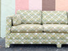 Pink and Green Plaid Upholstered Sofa