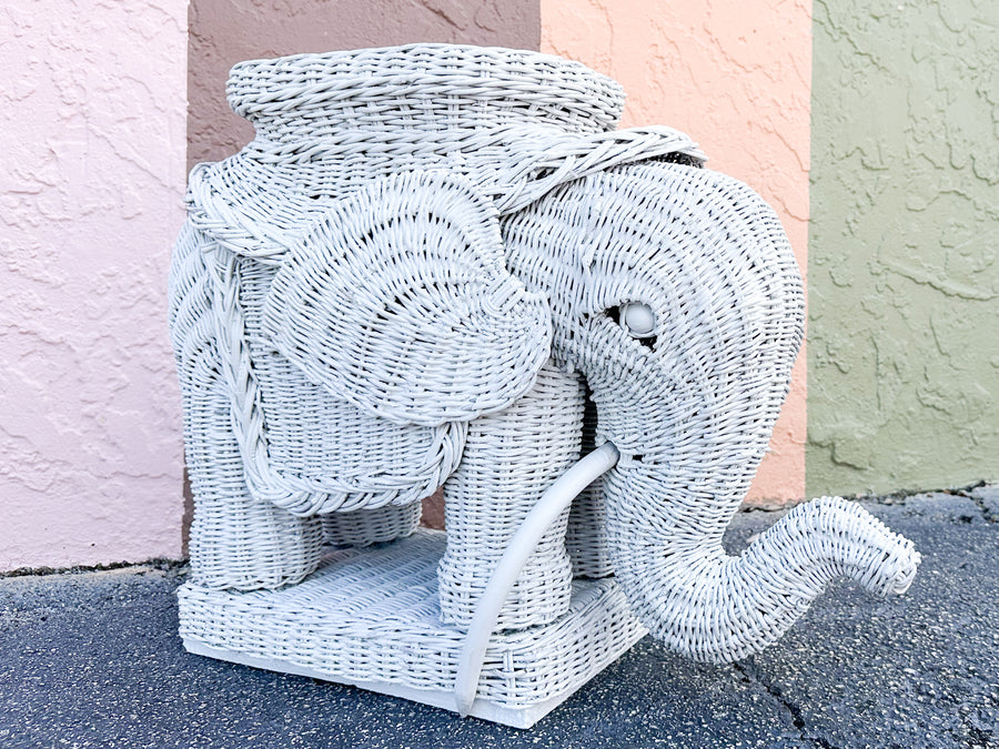 Wicker Elephant Garden Seat