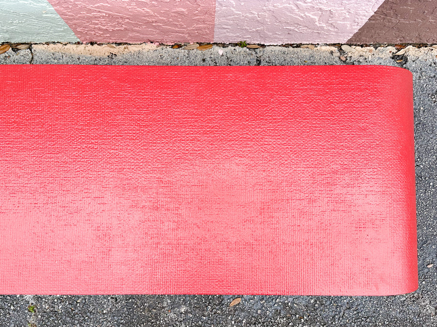 Red Hot Grasscloth Waterfall Coffee Table