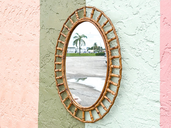 Petite Oval Rattan Mirror