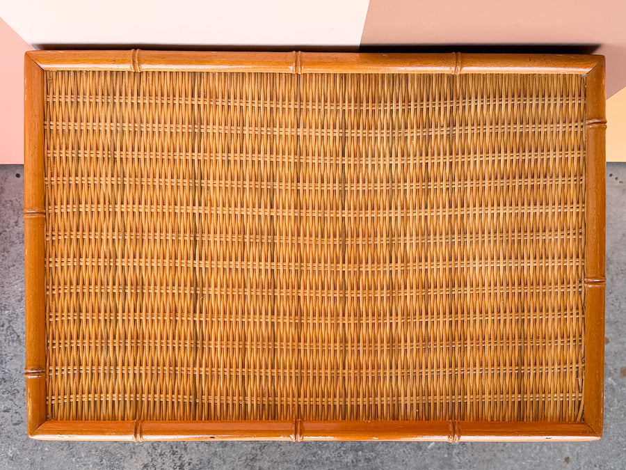 Pair of Coastal Rattan Nightstands