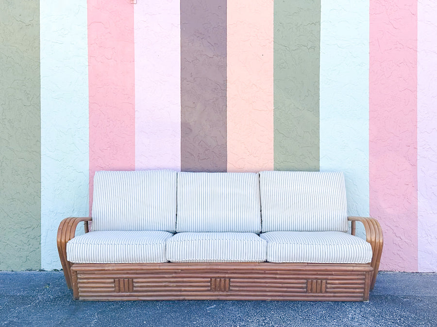 Old Florida Rattan Sofa