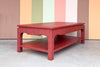 Red Linen Wrapped Coffee Table
