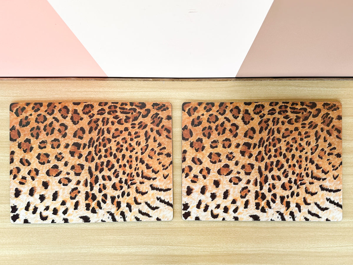 Set of Four Lynn Chase Cheetah Placemats