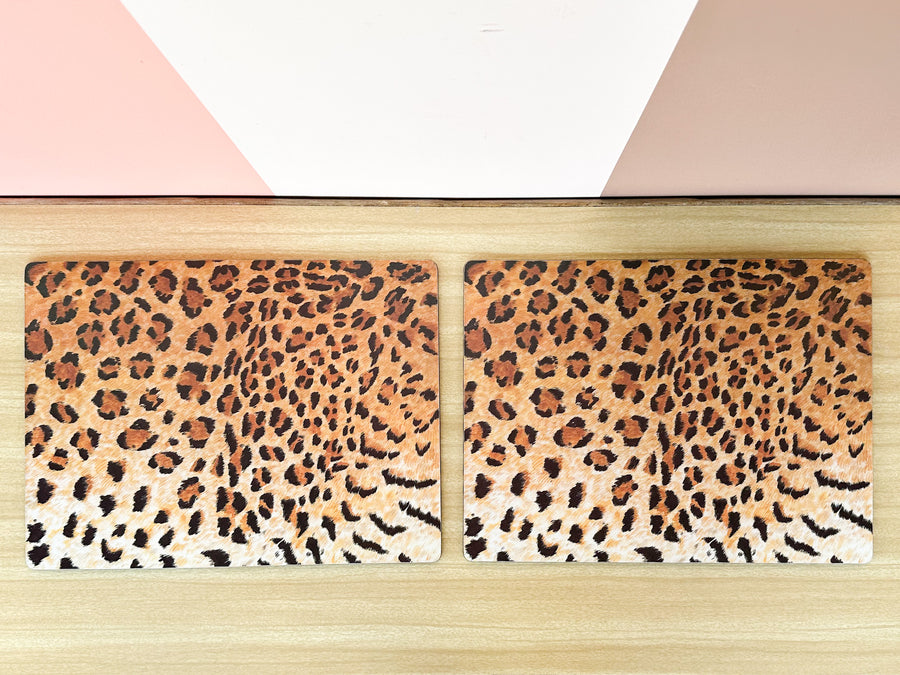 Set of Four Lynn Chase Cheetah Placemats