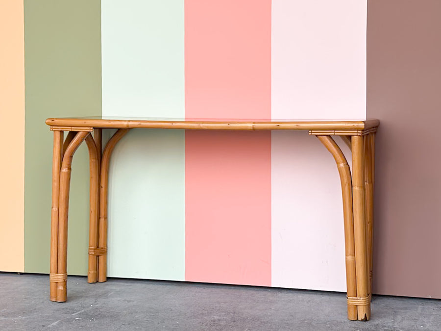 Petite Old Florida Rattan Console