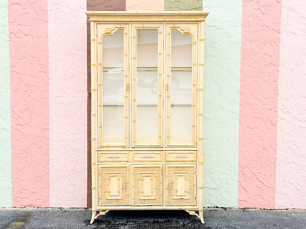 Stanley Faux Bamboo Cabinet