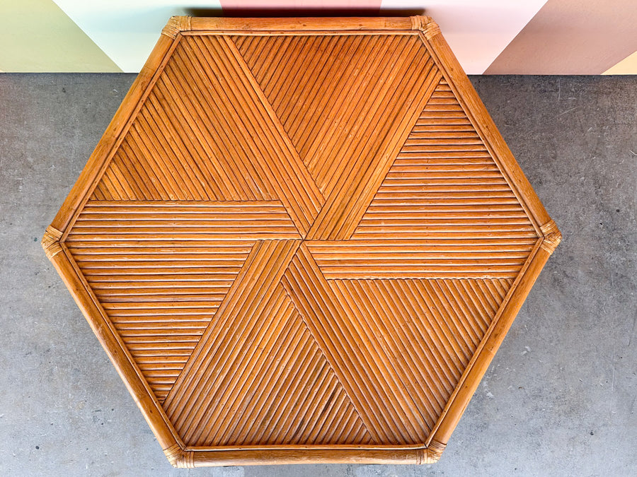 Brown Jordan Pencil Reed Rattan Coffee Table