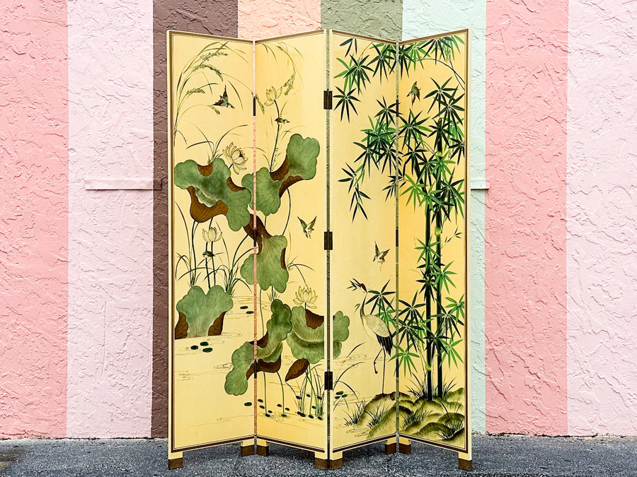 Yellow and Green Chinoiserie Screen