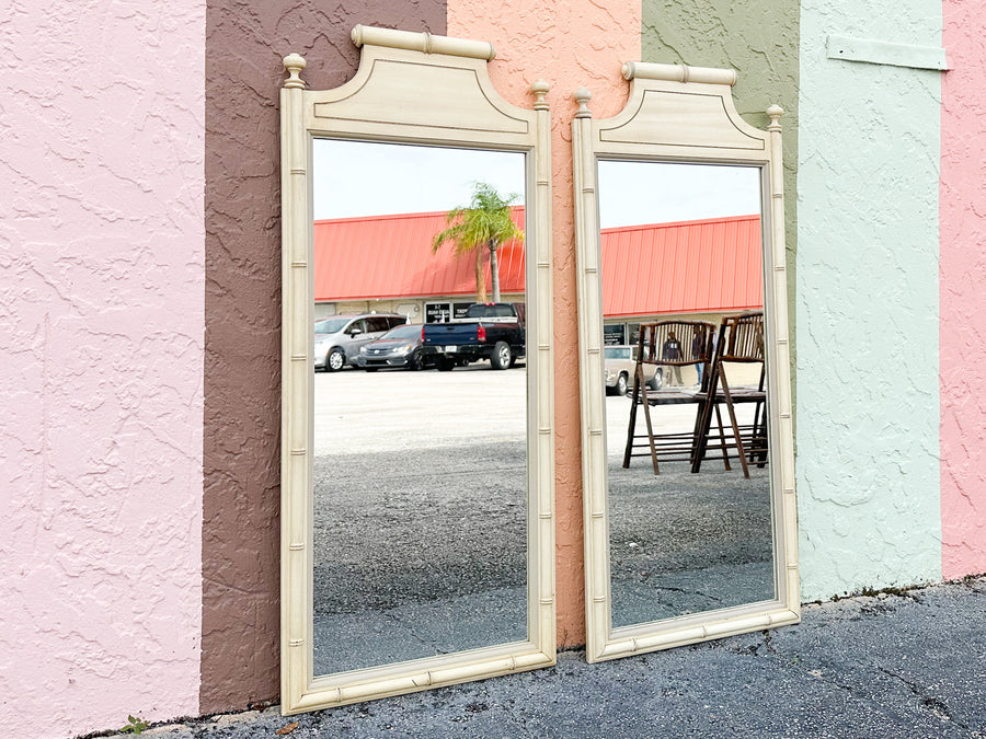 Pair of Henry Link Faux Bamboo Mirrors