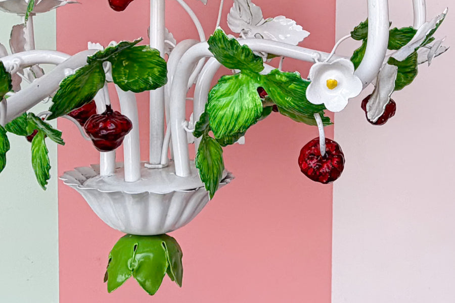 Sweet Strawberry Tole Chandelier