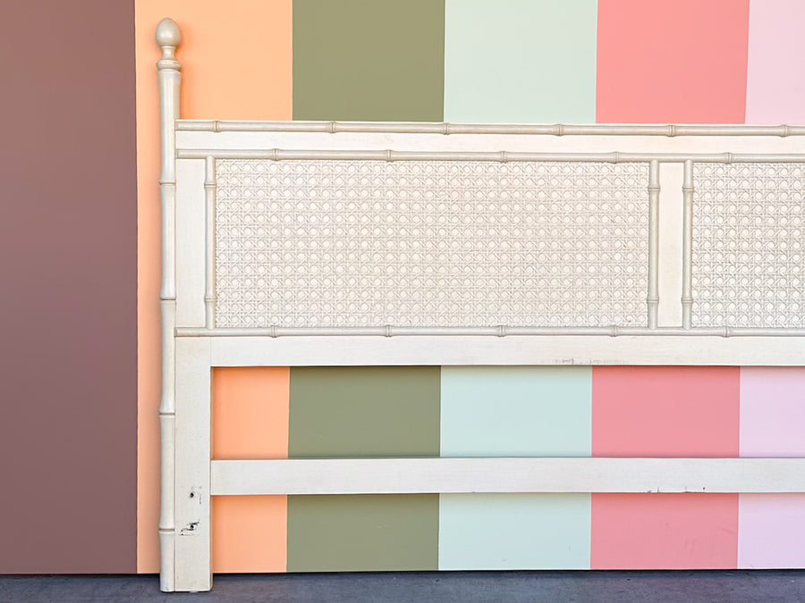Faux Bamboo and Cane King Headboard