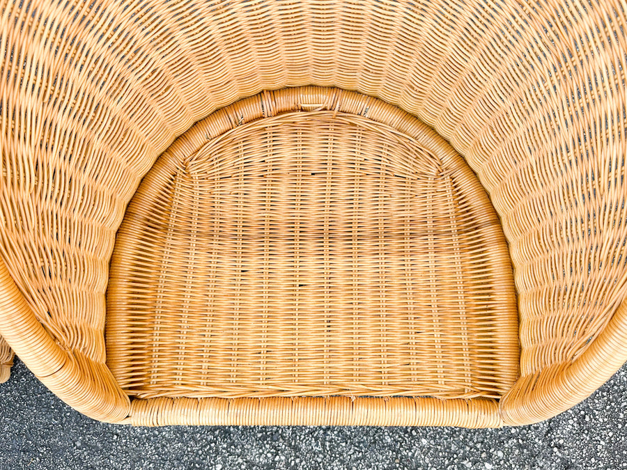 Pair of Cute Wicker Barrel Chairs