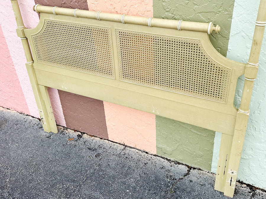 Faux Bamboo and Cane Queen Headboard