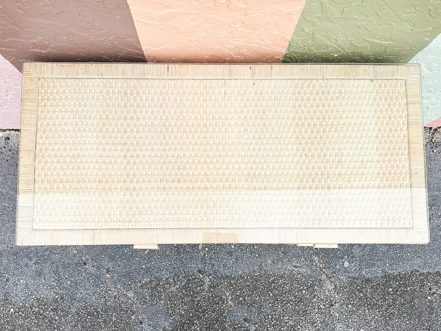 Coastal Style Rattan Wrapped Desk