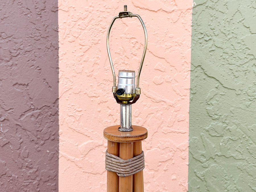 Old Florida Rattan Table Lamp
