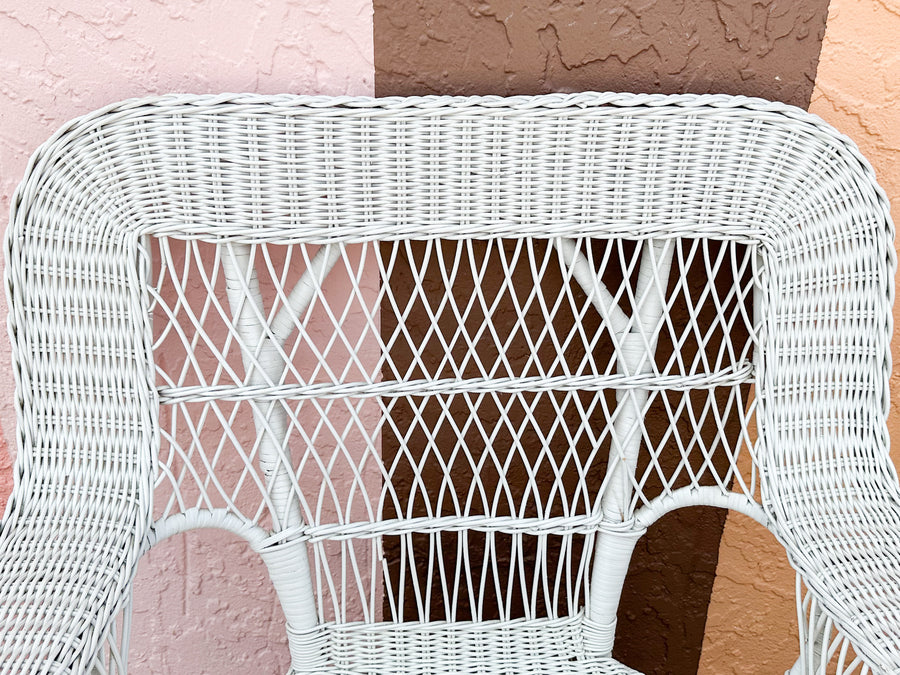 Pair of Braided Wicker Chic Lounge Chairs