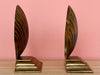 Large Brass Shell Bookends