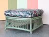 Seafoam Green Ficks Reed Rattan Lounge Chair and Ottoman