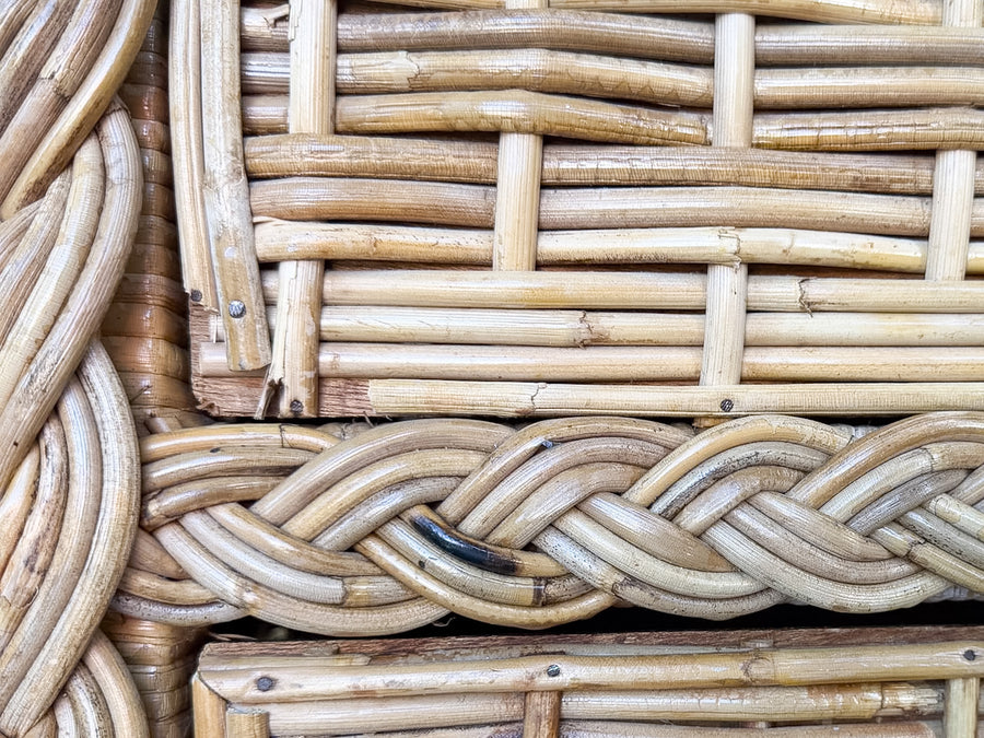 Braided Rattan Wrapped Chest