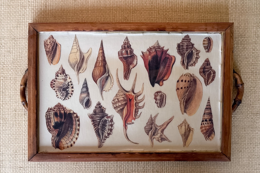 Bamboo Decoupage Shell Tray