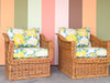The Wicker Works Pair of Braided Rattan Lounge Chairs