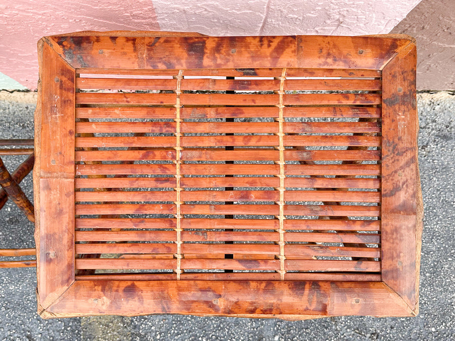 Pair of Tortoiseshell Bamboo Folding Trays