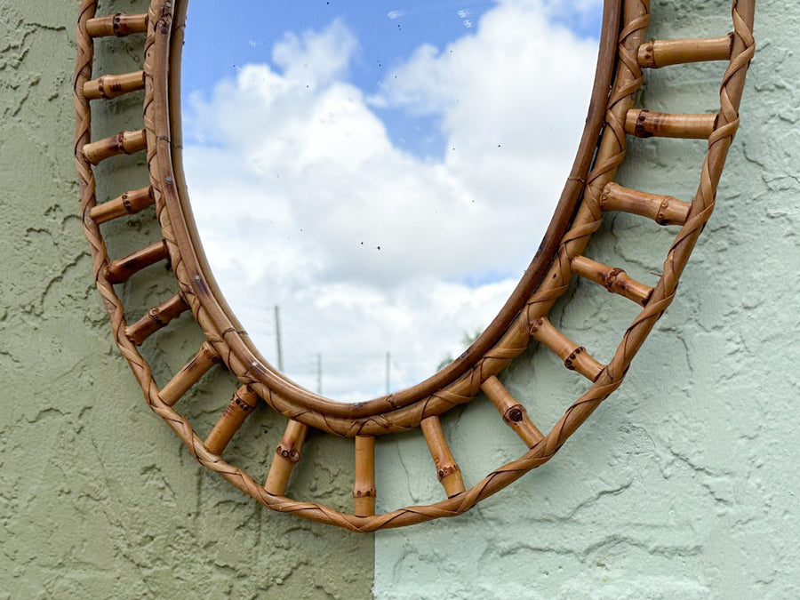Petite Oval Rattan Mirror