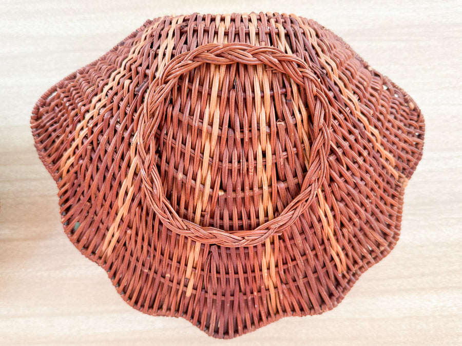 Pair of Wicker Clam Shell Baskets