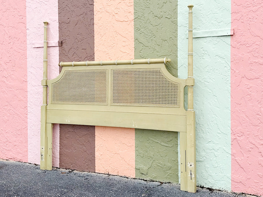 Faux Bamboo and Cane Queen Headboard