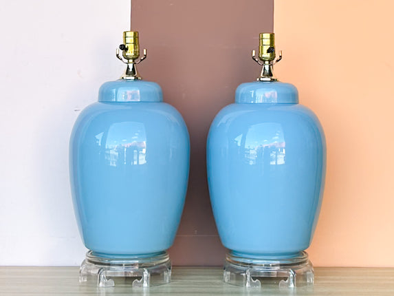 Pair of Sky Blue Lamps